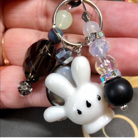 🐭💕 cut white glove purse bling - keychain black and white - Picture 6 of 11